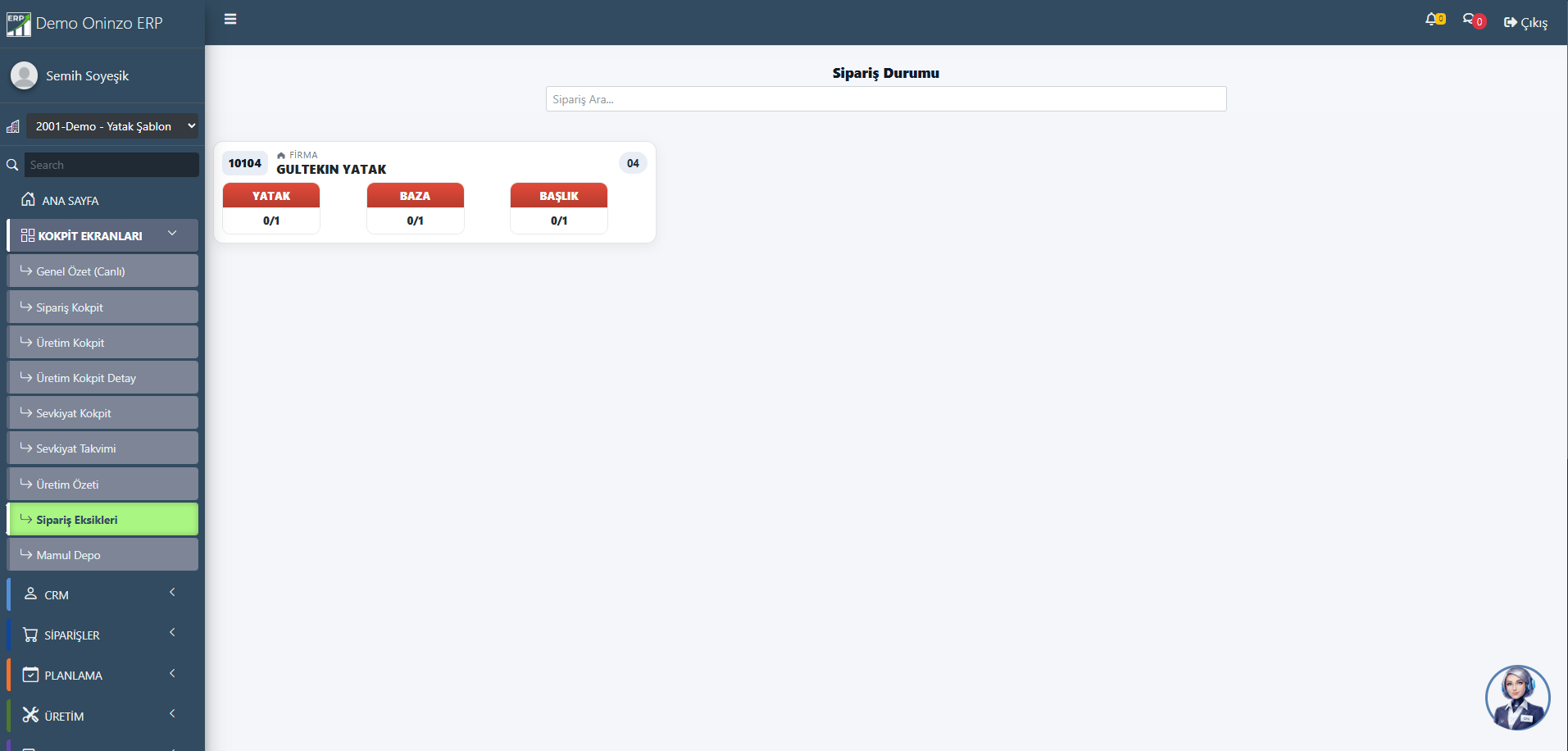 Sipariş Eksikleri Ürün Grubu Analizi